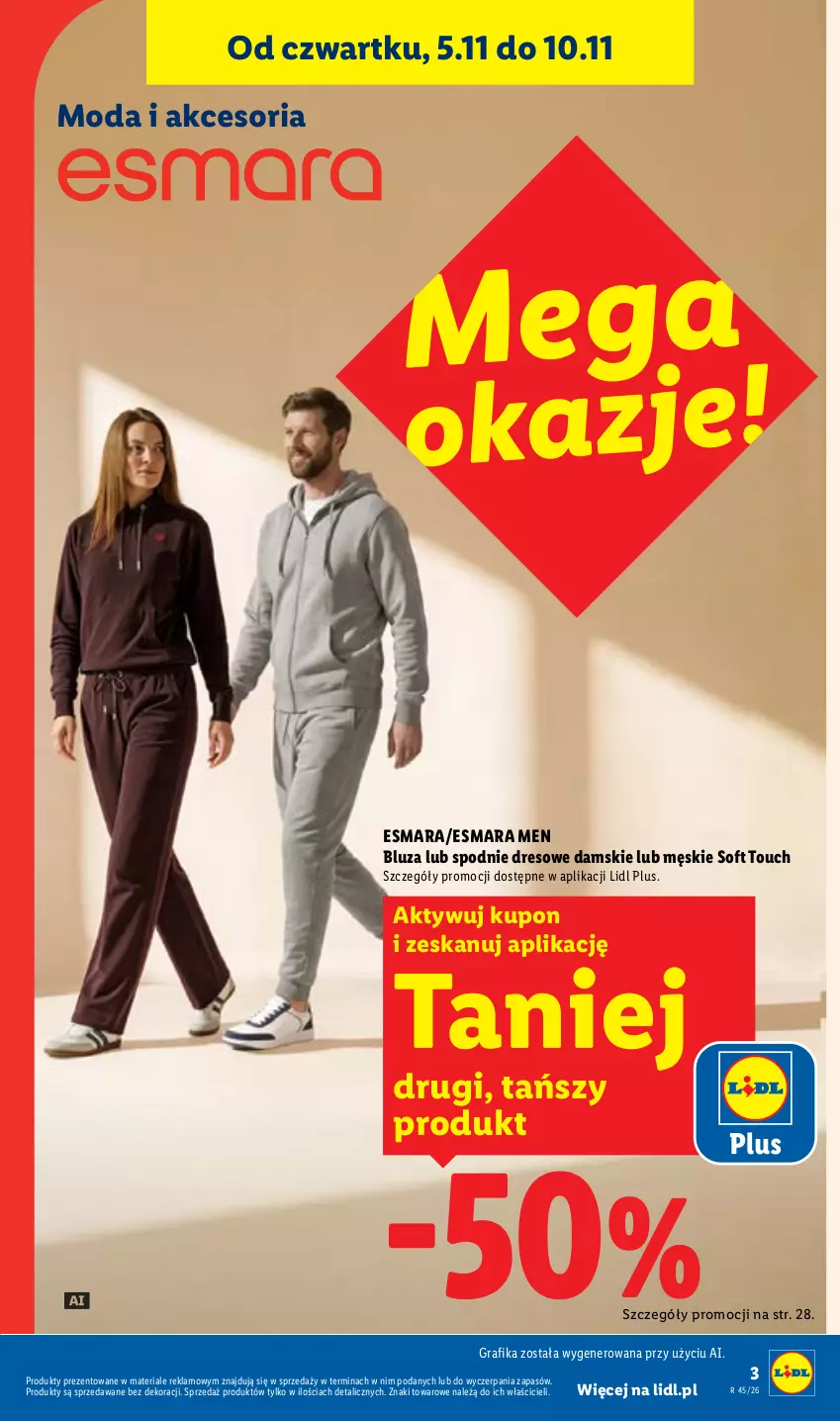 Gazetka promocyjna Lidl - Katalog - ważna 02.11 do 08.11.2026 - strona 3 - produkty: Bluza, Dres, Gra, Grafika, Moda, Spodnie, Spodnie dresowe