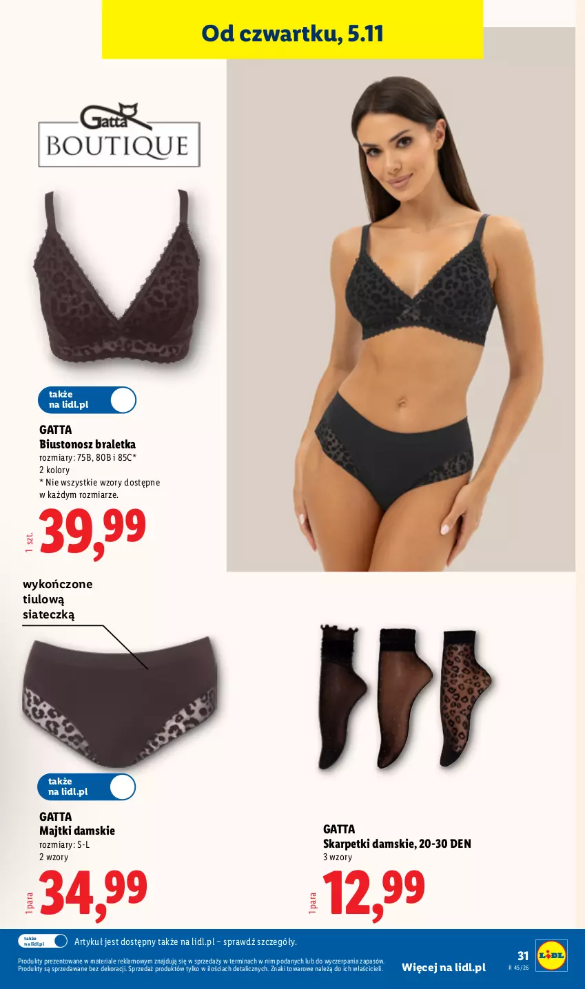 Gazetka promocyjna Lidl - Katalog - ważna 02.11 do 08.11.2026 - strona 37 - produkty: Biustonosz, Gatta, Karp, Majtki, Skarpetki