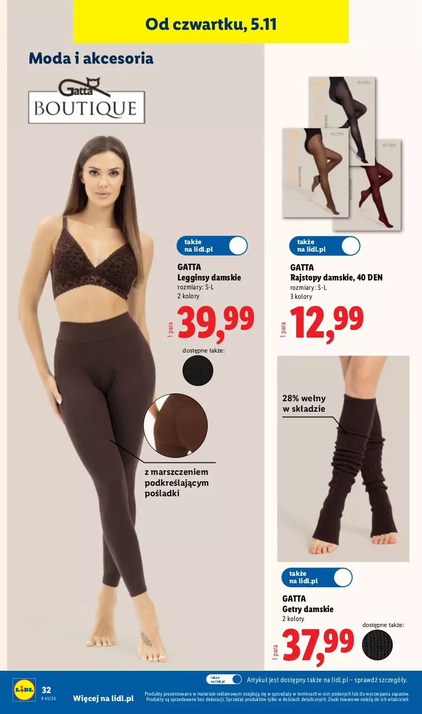 Gazetka promocyjna Lidl - Katalog - ważna 02.11 do 08.11.2026 - strona 38 - produkty: Gatta, Gin, Legginsy, Mars, Moda, Rajstopy, Top