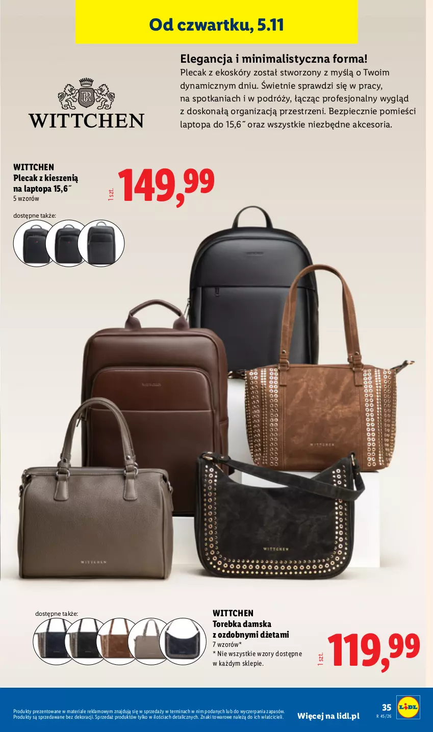 Gazetka promocyjna Lidl - Katalog - ważna 02.11 do 08.11.2026 - strona 41 - produkty: Piec, Plecak, Top, Torebka, Wittchen