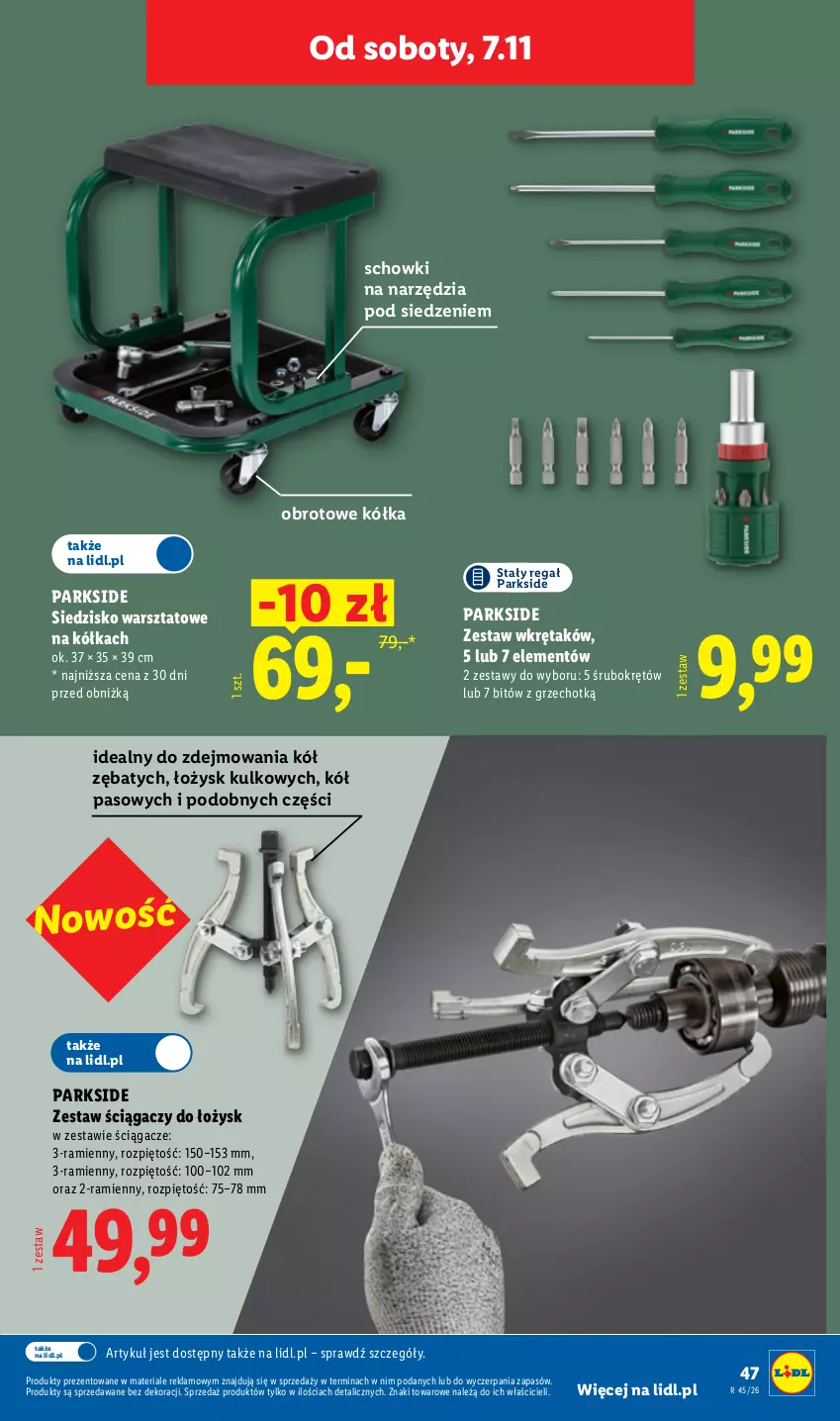 Gazetka promocyjna Lidl - Katalog - ważna 02.11 do 08.11.2026 - strona 57 - produkty: Bitów z grzechotką, Parkside, Regał, Siedzisko, Wkręt, Zestaw wkrętaków