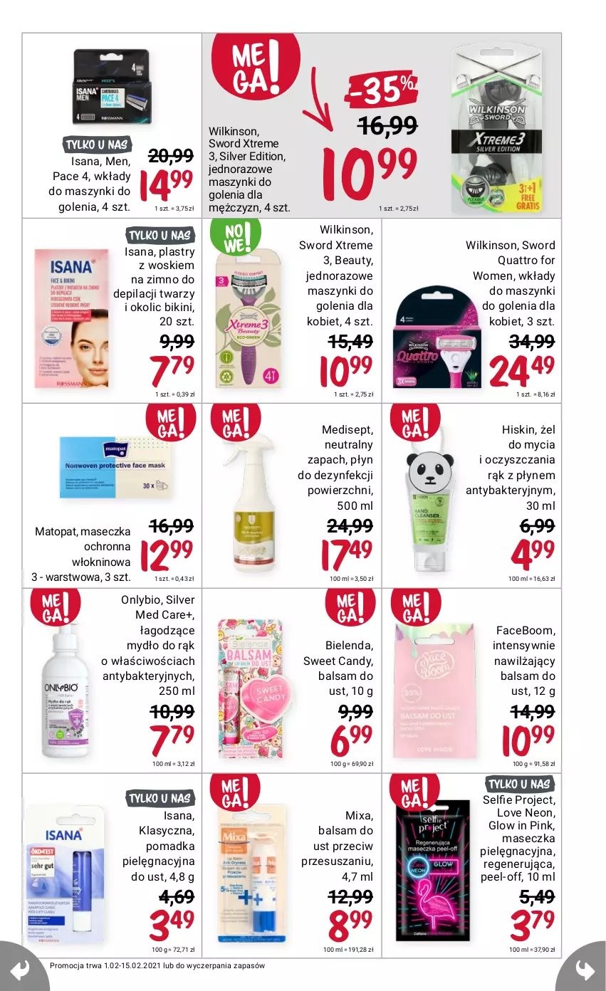 Gazetka promocyjna Rossmann - Luty I - ważna 01.02 do 14.02.2021 - strona 7 - produkty: Bielenda, Candy, Fa, Isana, Mixa, Top