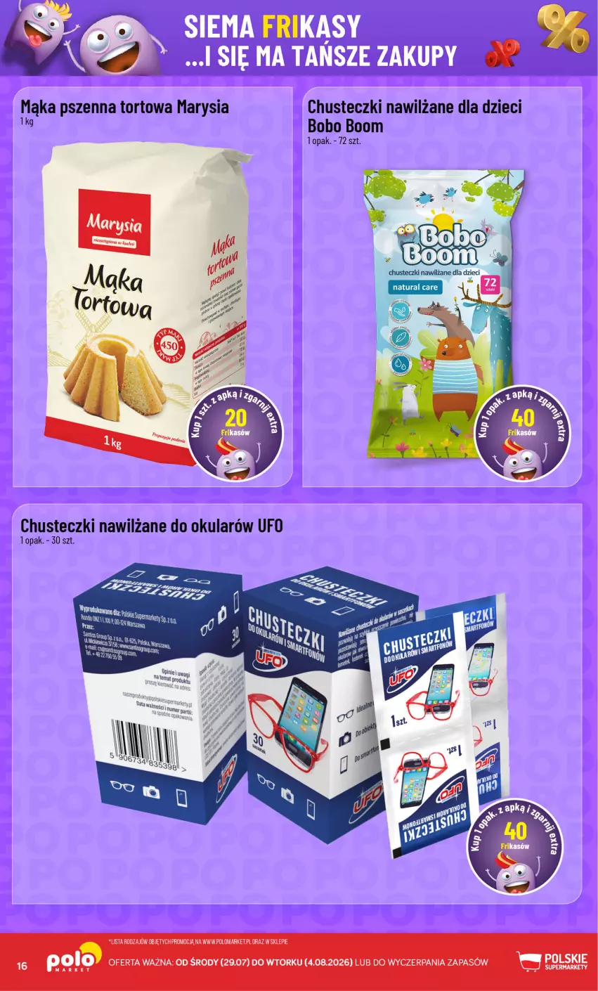 Gazetka promocyjna PoloMarket - Katalog Frikasy - ważna 29.07 do 04.08.2026 - strona 16 - produkty: Chusteczki, Dzieci, Mąka, Mąka pszenna