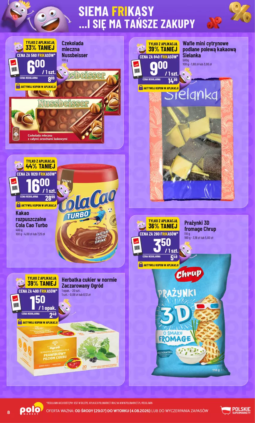 Gazetka promocyjna PoloMarket - Katalog Frikasy - ważna 29.07 do 04.08.2026 - strona 8 - produkty: Cukier, Czekolada, Kakao, Ogród, Ser, Wafle