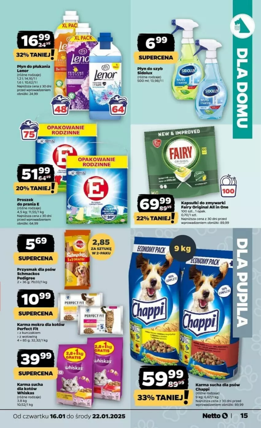 Gazetka promocyjna Netto - ważna 16.01 do 22.01.2025 - strona 7 - produkty: Fa, Fairy, Gin, Karma mokra dla kotów, Kurczak, Pedigree, Proszek do prania, Whiskas, Zmywarki