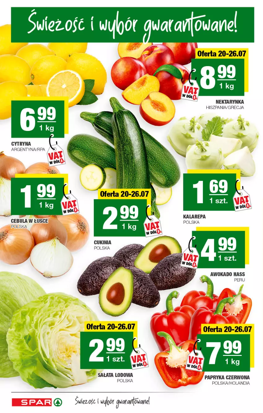 Gazetka promocyjna Spar - Spar - ważna 17.07 do 27.07.2022 - strona 2 - produkty: Cebula, LG, Nektar, Nektarynka, Papryka, Papryka czerwona, Sałat, Sałata lodowa