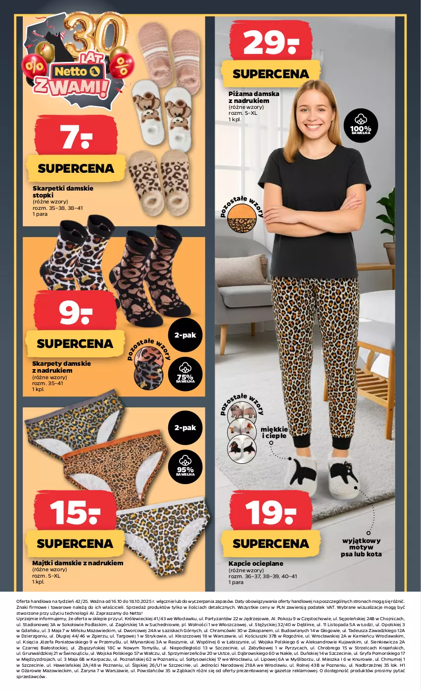 Gazetka promocyjna Netto - Od Czwartku Przemysłowa - ważna 16.10 do 22.10.2025 - strona 6 - produkty: Fa, Gry, Kapcie, Karp, Kujawski, Majtki, Piżama, Podlaski, Skarpetki, Sok, Stock, Top, Wełna, Wino