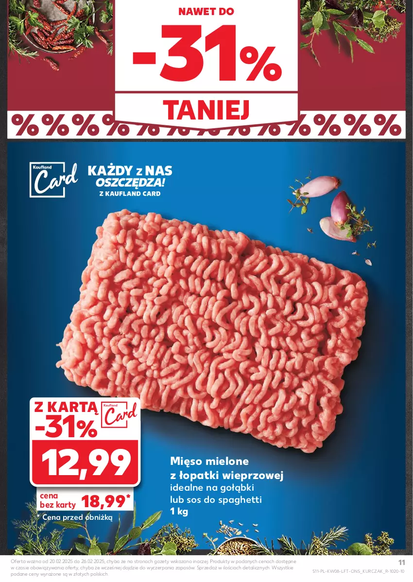 Gazetka promocyjna Kaufland - Gazetka tygodnia - ważna 20.02 do 26.02.2025 - strona 11 - produkty: Kurczak, Mięso, Mięso mielone, Mięso mielone z łopatki wieprzowej, Sos, Spaghetti