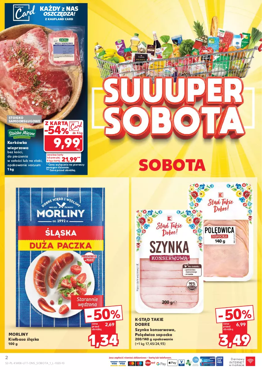 Gazetka promocyjna Kaufland - Gazetka tygodnia - ważna 20.02 do 26.02.2025 - strona 2 - produkty: Karkówka wieprzowa, Kiełbasa, Kiełbasa śląska, Morliny, Piec, Polędwica, Ser, Stek, Szynka, Szynka konserwowa