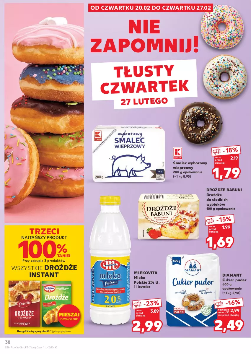 Gazetka promocyjna Kaufland - Gazetka tygodnia - ważna 20.02 do 26.02.2025 - strona 38 - produkty: Babuni, Cukier, Cukier puder, Diamant, Drożdże, Mleko, Mlekovita, Puder, Smalec, Waga