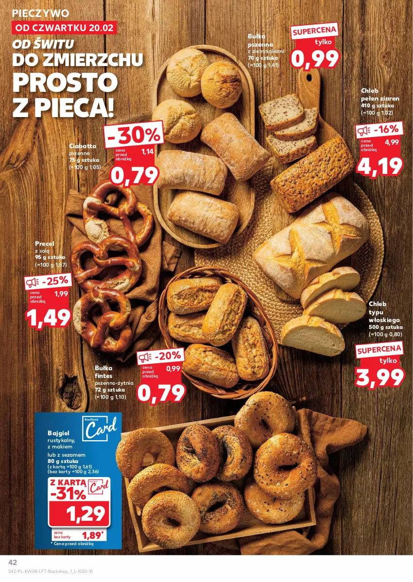 Gazetka promocyjna Kaufland - Gazetka tygodnia - ważna 20.02 do 26.02.2025 - strona 42 - produkty: Bułka, Chleb, Chleb typu włoskiego, Ciabatta, Piec, Pieczywo, Rust, Sezam