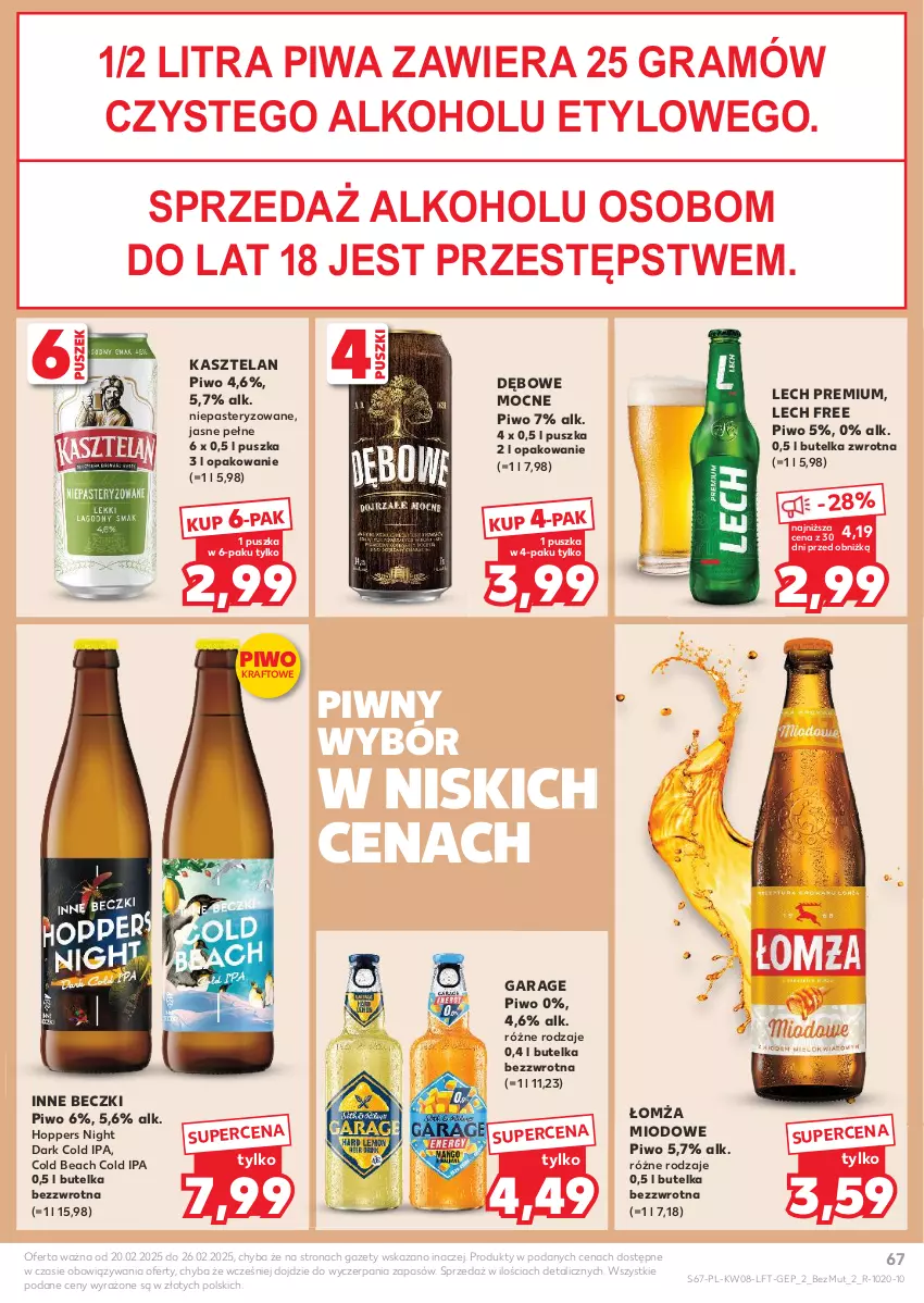 Gazetka promocyjna Kaufland - Gazetka tygodnia - ważna 20.02 do 26.02.2025 - strona 67 - produkty: Gra, Kasztelan, Lech Premium, Piwa, Piwo