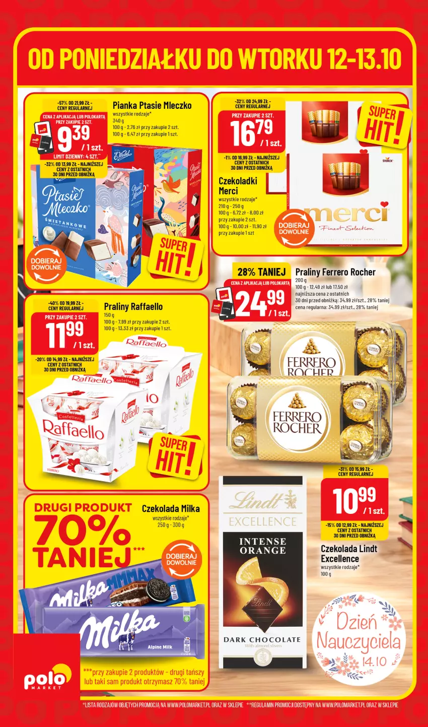 Gazetka promocyjna PoloMarket - Katalog Superhity - ważna 12.10 do 13.10.2026 - strona 2 - produkty: Czekolada, Fa, Ferrero, Ferrero Rocher, Lindt, Merci, Milka, Mleczko, Praliny, Ptasie mleczko, Raffaello
