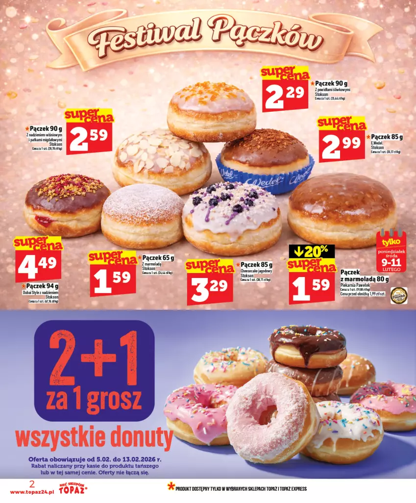 Gazetka promocyjna Topaz - Gazetka - ważna 05.02 do 11.02.2026 - strona 2 - produkty: Kask, Mola, Pączek, Top