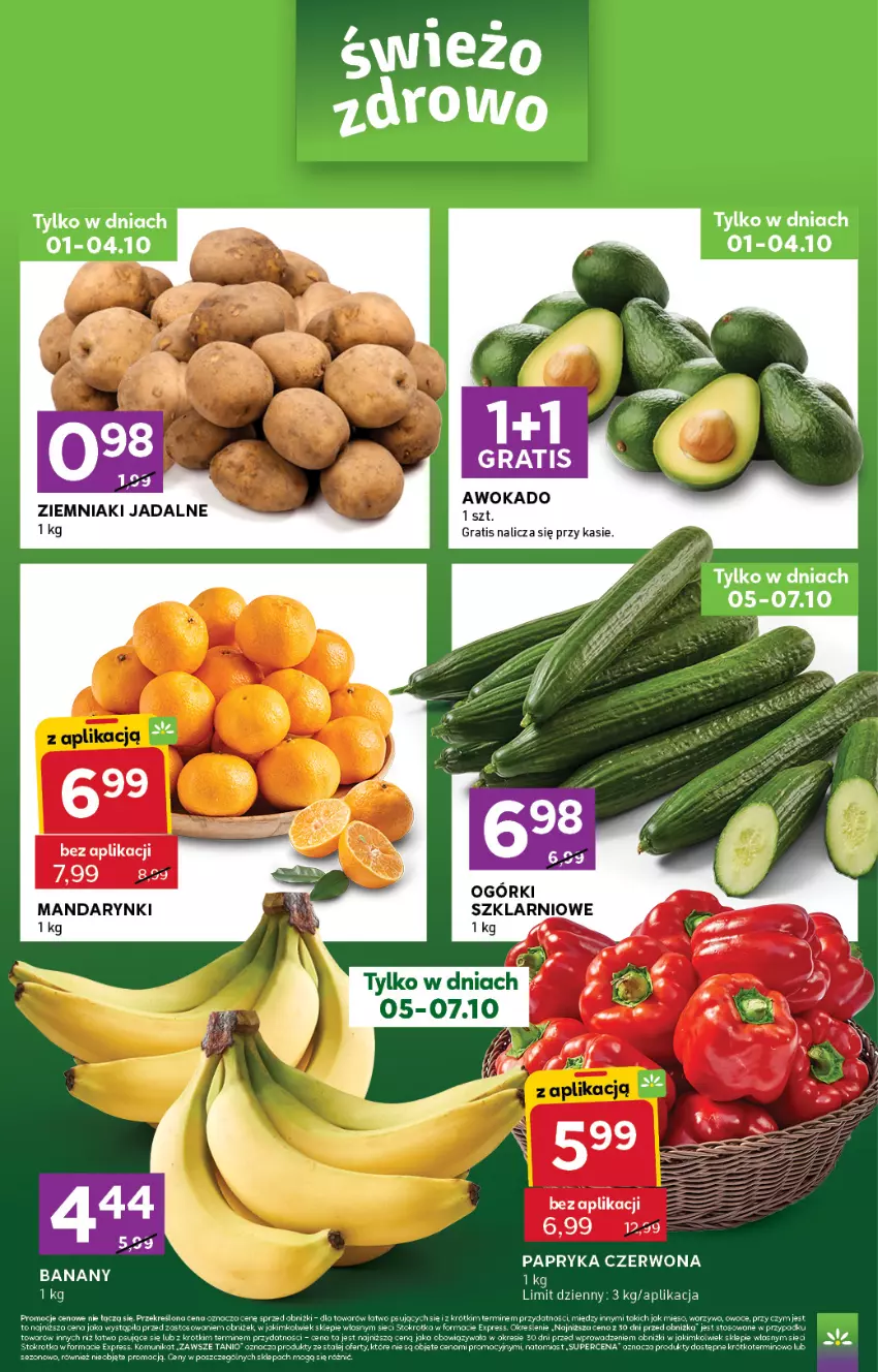 Gazetka promocyjna Stokrotka - Express - ważna 01.10 do 07.10.2026 - strona 2 - produkty: Banany, Gra, Mandarynki, Owoce, Warzywa, Ziemniaki