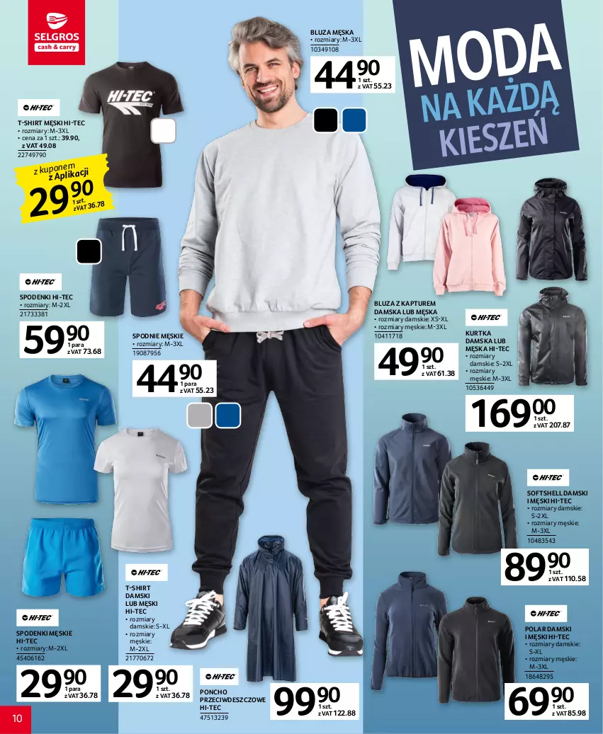 Gazetka promocyjna Selgros - Katalog Tekstylia - ważna 20.04 do 02.05.2023 - strona 10 - produkty: Bluza, Bluza z kapturem, Hi-Tec, Kurtka, Spodnie, T-shirt