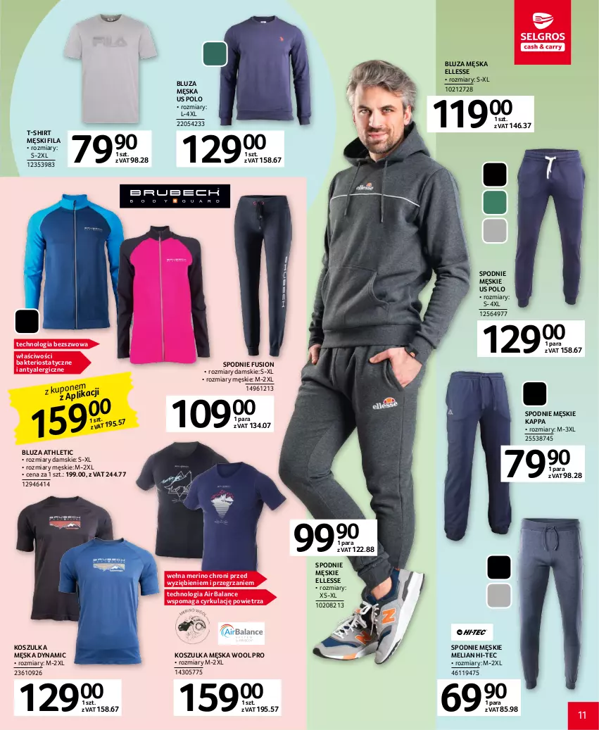 Gazetka promocyjna Selgros - Katalog Tekstylia - ważna 20.04 do 02.05.2023 - strona 11 - produkty: Bluza, Fusion, Hi-Tec, Kosz, Koszulka, Spodnie, T-shirt, Wełna