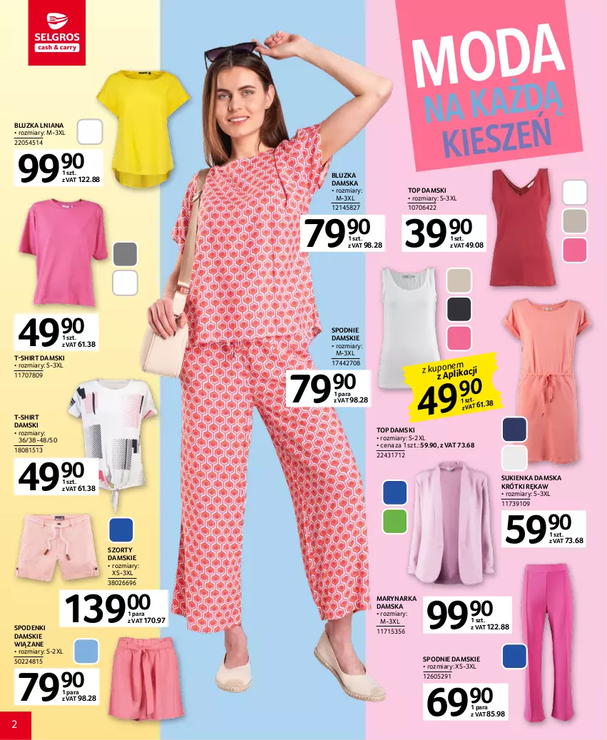 Gazetka promocyjna Selgros - Katalog Tekstylia - ważna 20.04 do 02.05.2023 - strona 2 - produkty: Spodnie, Sukienka, Szorty, T-shirt, Top