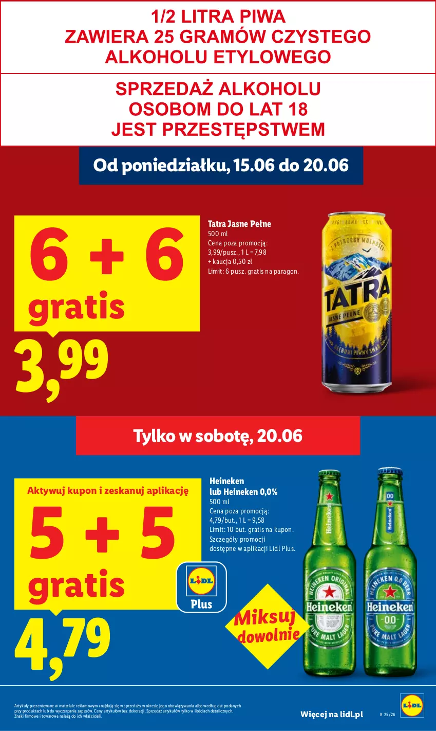 Gazetka promocyjna Lidl - Gazetka ważna od 18.06 do 20.06 - ważna 18.06 do 20.06.2026 - strona 17 - produkty: Gra, Heineken, Tatra