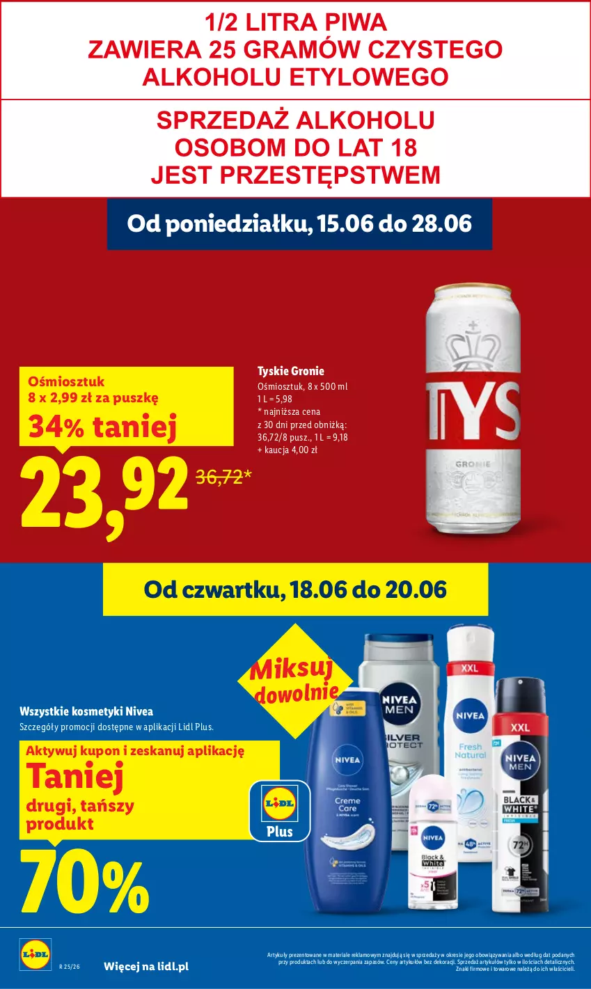 Gazetka promocyjna Lidl - Gazetka ważna od 18.06 do 20.06 - ważna 18.06 do 20.06.2026 - strona 18 - produkty: Nivea, Tyskie