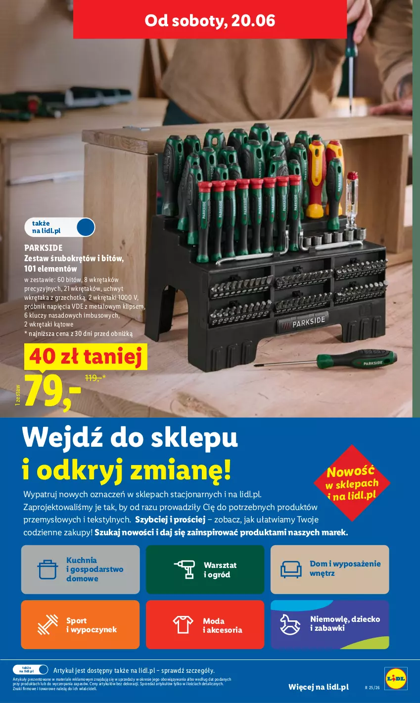 Gazetka promocyjna Lidl - Gazetka ważna od 18.06 do 20.06 - ważna 18.06 do 20.06.2026 - strona 35 - produkty: Kuchnia, Moda, Ogród, Parkside, Por, Sport, Wkręt