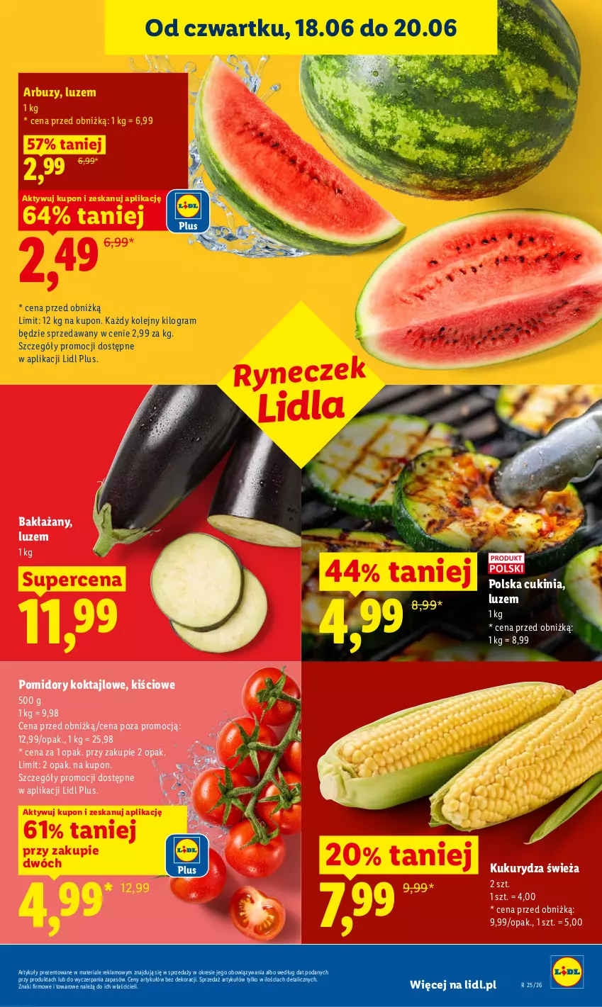 Gazetka promocyjna Lidl - Gazetka ważna od 18.06 do 20.06 - ważna 18.06 do 20.06.2026 - strona 41 - produkty: Arbuz, Gra, Kukurydza, Olej, Pomidory