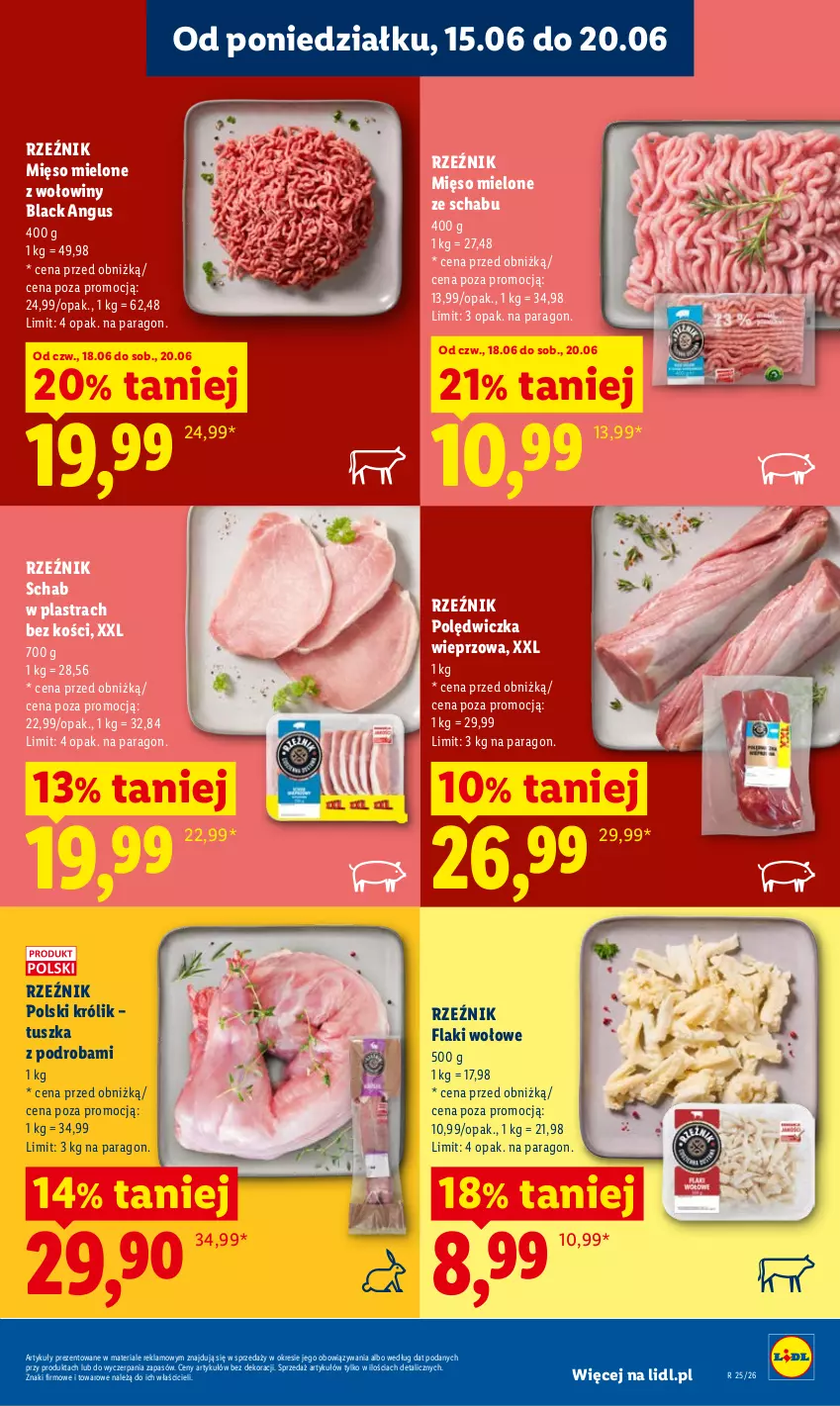 Gazetka promocyjna Lidl - Gazetka ważna od 18.06 do 20.06 - ważna 18.06 do 20.06.2026 - strona 49 - produkty: Flaki, Flaki wołowe, Królik, Lack, Mięso, Mięso mielone, Polędwiczka wieprzowa, Tusz