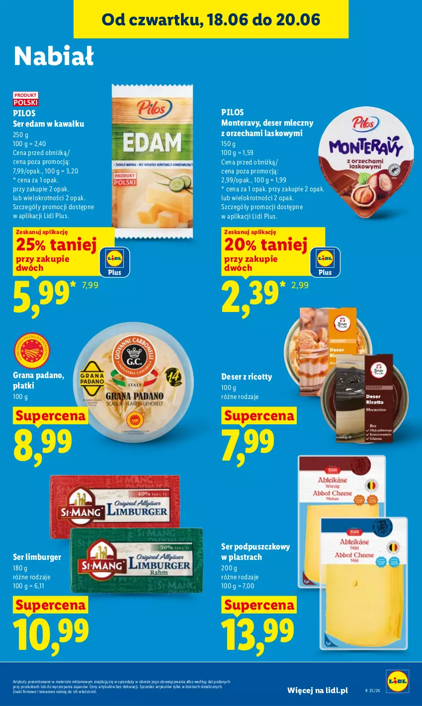Gazetka promocyjna Lidl - Gazetka ważna od 18.06 do 20.06 - ważna 18.06 do 20.06.2026 - strona 53 - produkty: Burger, Deser, Deser mleczny, Edam, Gra, Kawa, Limburger, Monte, Pilos, Ser, Tera
