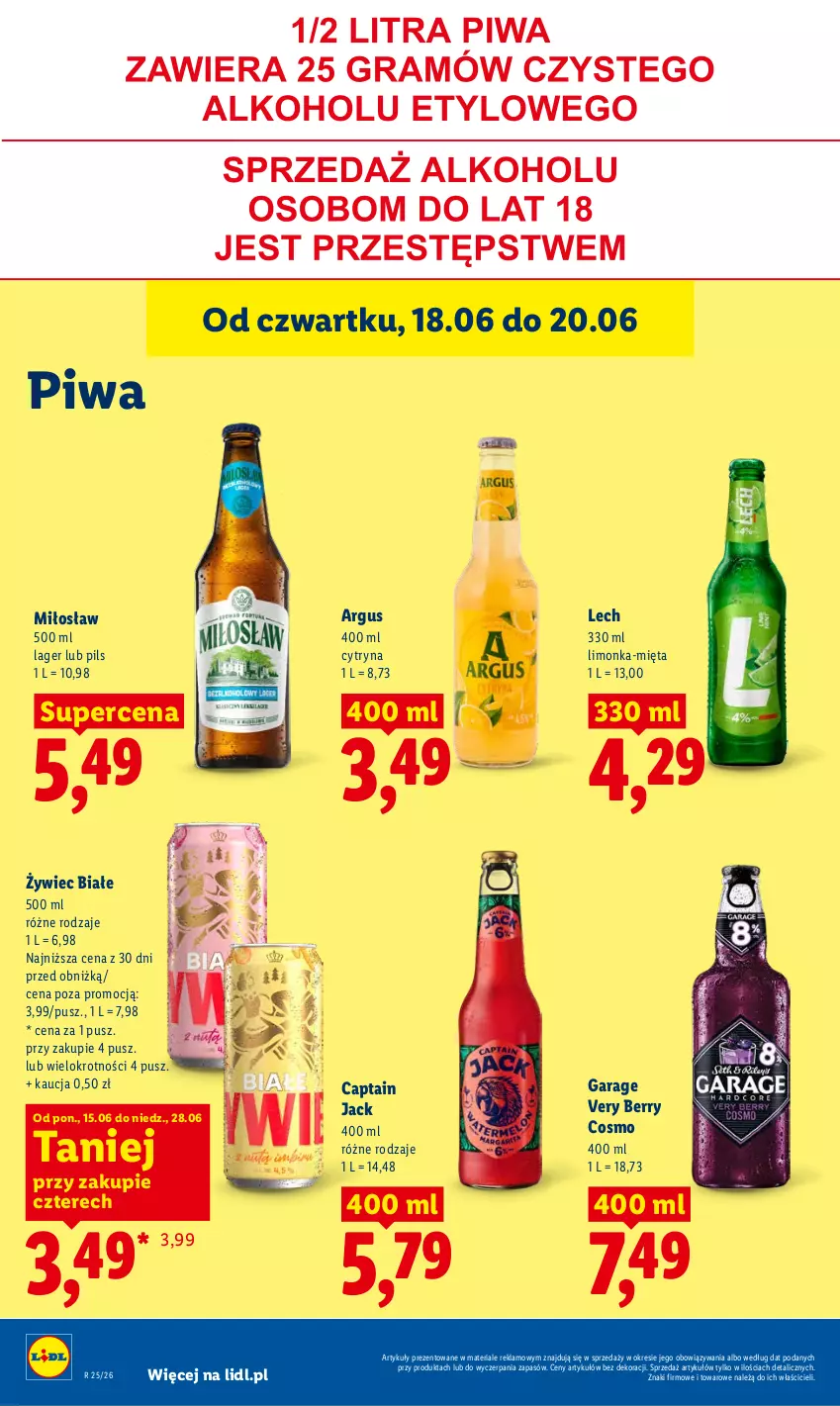 Gazetka promocyjna Lidl - Gazetka ważna od 18.06 do 20.06 - ważna 18.06 do 20.06.2026 - strona 62 - produkty: Captain Jack, Limonka, Mięta, Piwa