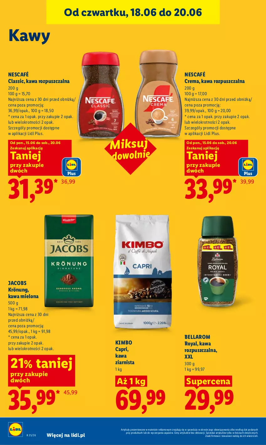 Gazetka promocyjna Lidl - Gazetka ważna od 18.06 do 20.06 - ważna 18.06 do 20.06.2026 - strona 76 - produkty: Bell, Bella, Jacobs, Jacobs Krönung, Kawa, Kawa mielona, Kawa rozpuszczalna, Kawa ziarnista, Nescafé