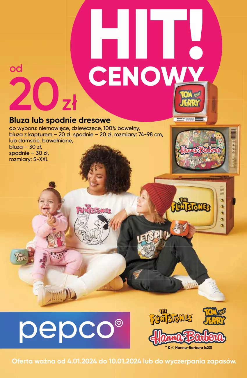 Gazetka promocyjna Pepco - Hanna Barbera - ważna 04.01 do 09.01.2024 - strona 1 - produkty: Bluza, Bluza z kapturem, Dres, Spodnie, Spodnie dresowe