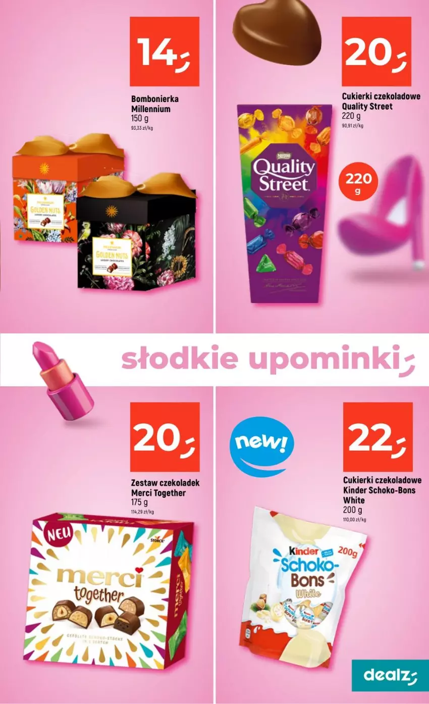 Gazetka promocyjna Dealz - NOWA GAZETKA - ważna 19.02 do 25.02.2026 - strona 9 - produkty: Cukier, Cukierki, Cukierki czekoladowe, Kinder, Merci