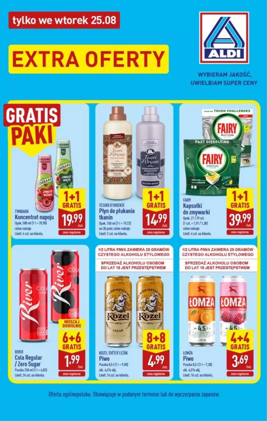 Gazetka promocyjna Aldi - Extra oferty tylko we wtorek 25.08 - ważna 25.08 do 25.08.2026 - strona 3 - produkty: Gra, Piwa, Piwo, Płyn do płukania, Rama, Zmywarki