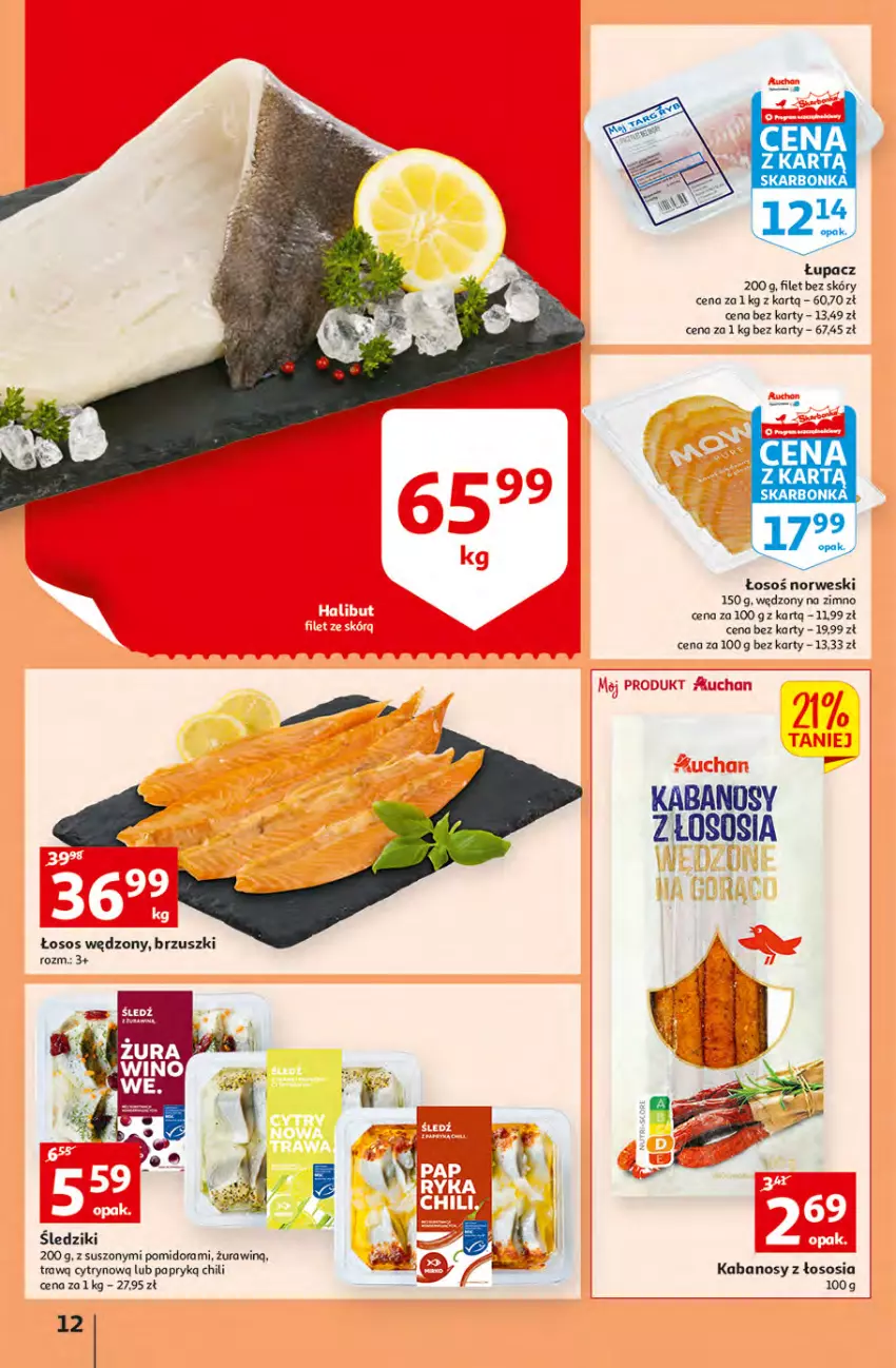 Gazetka promocyjna Auchan - przeNISKIE CENY produkty pewne przedobrego Hipermarkety - ważna 24.03 do 30.03.2022 - strona 12 - produkty: Kabanos, Sos