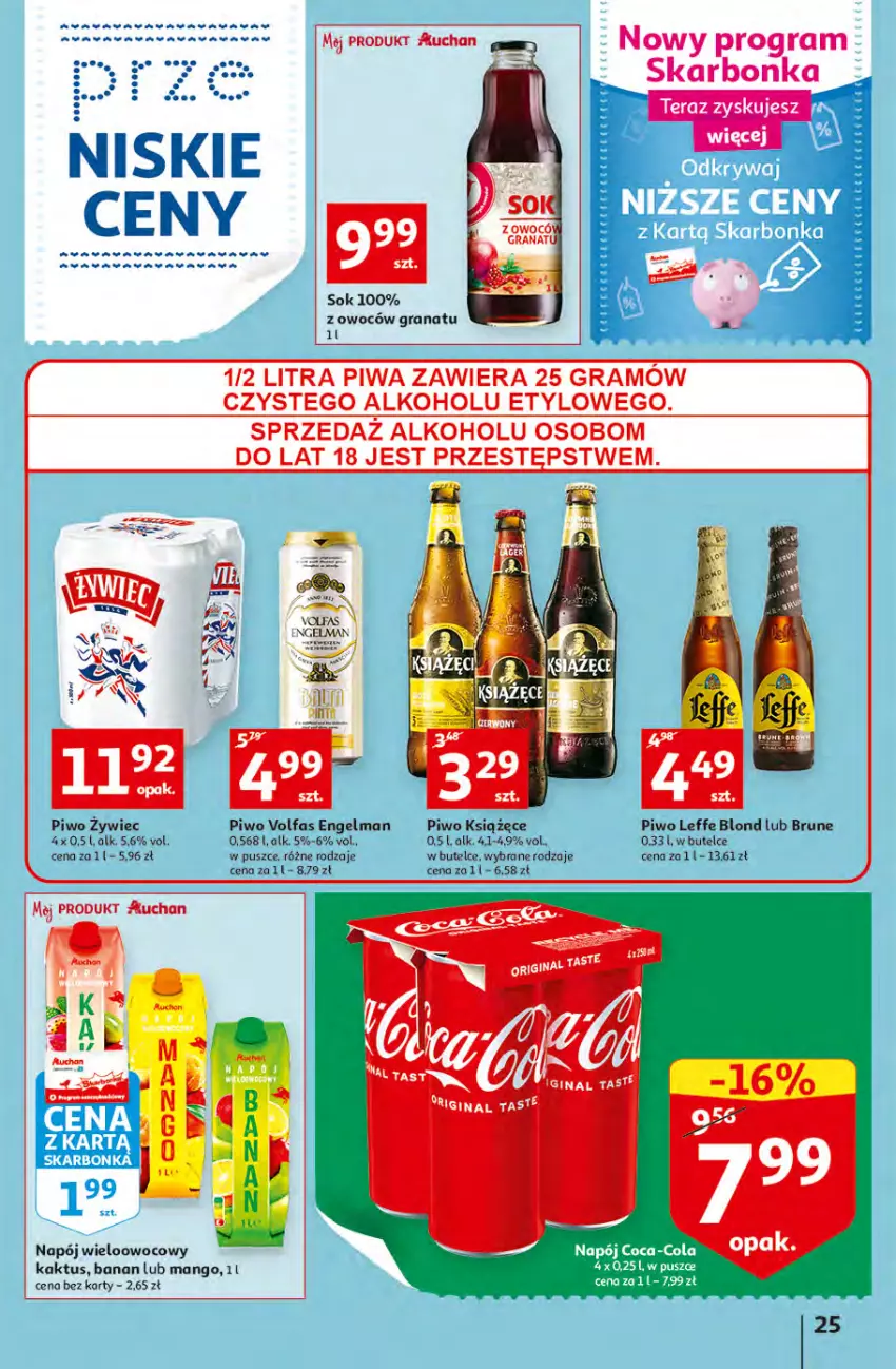 Gazetka promocyjna Auchan - przeNISKIE CENY produkty pewne przedobrego Hipermarkety - ważna 24.03 do 30.03.2022 - strona 25 - produkty: Fa, Gin, Gra, Granat, Kaktus, Mango, Napój, Piwa, Piwo, Sok, Tera