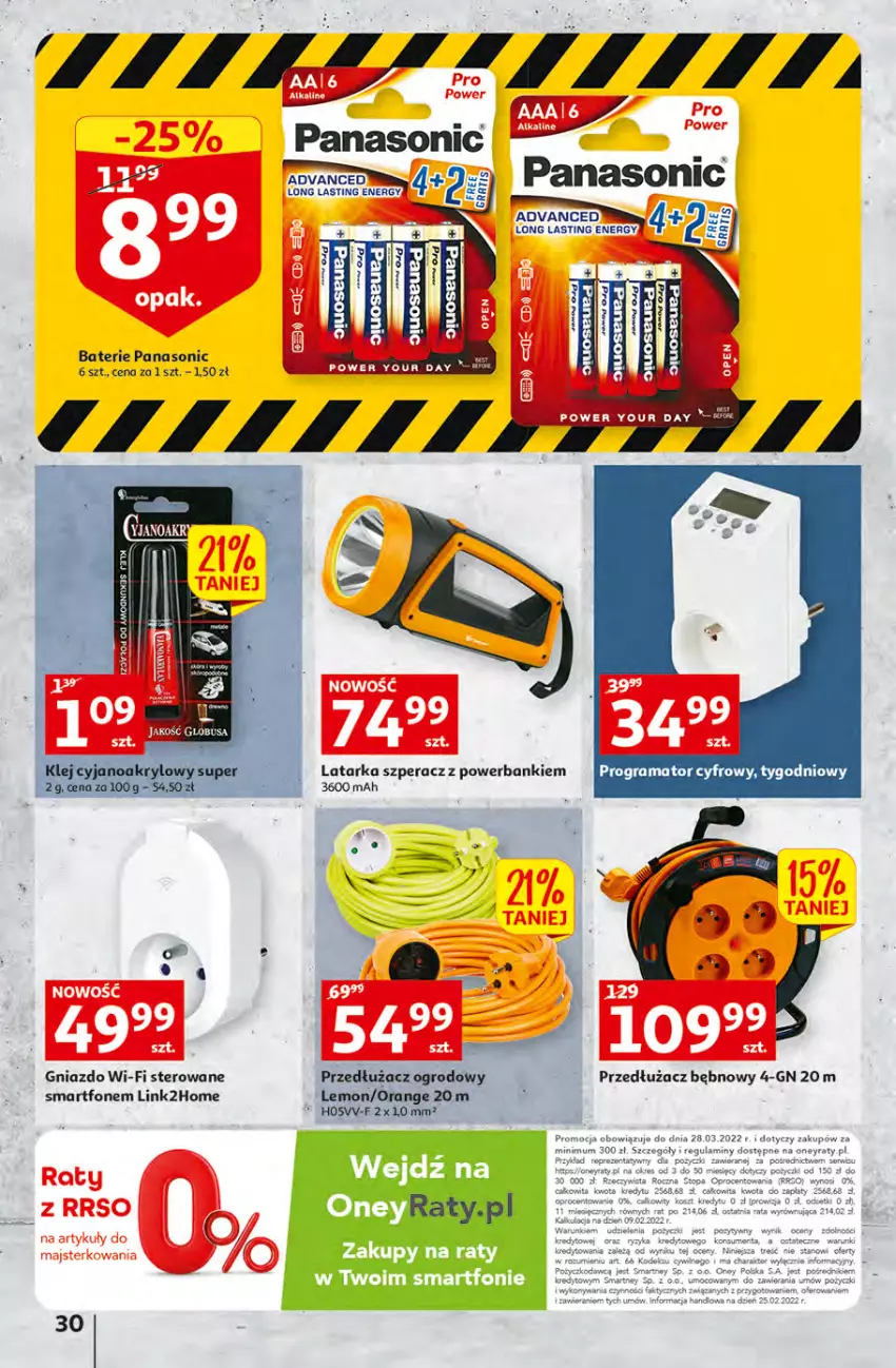 Gazetka promocyjna Auchan - przeNISKIE CENY produkty pewne przedobrego Hipermarkety - ważna 24.03 do 30.03.2022 - strona 30 - produkty: Cień, Fa, Gra, K2, Latarka, Panasonic, Powerbank, Rama, Smartfon, Tarka, Top