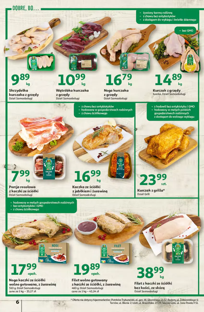 Gazetka promocyjna Auchan - przeNISKIE CENY produkty pewne przedobrego Hipermarkety - ważna 24.03 do 30.03.2022 - strona 6 - produkty: Fa, Grill, Kaczka, Kurczak, Por, Tusz