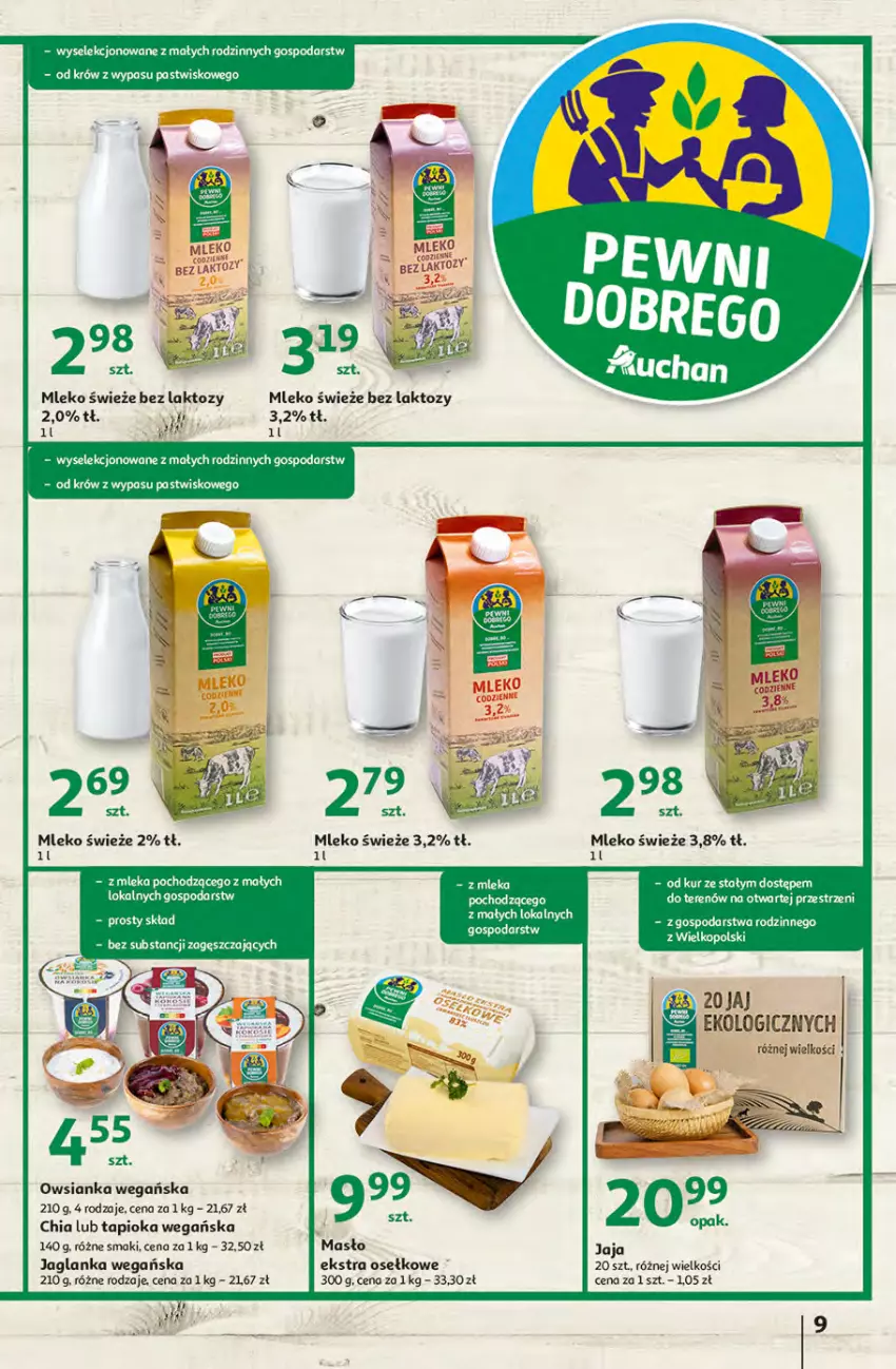 Gazetka promocyjna Auchan - przeNISKIE CENY produkty pewne przedobrego Hipermarkety - ważna 24.03 do 30.03.2022 - strona 9 - produkty: Chia, Jaglanka, Jaja, Masło, Mleko, Owsianka