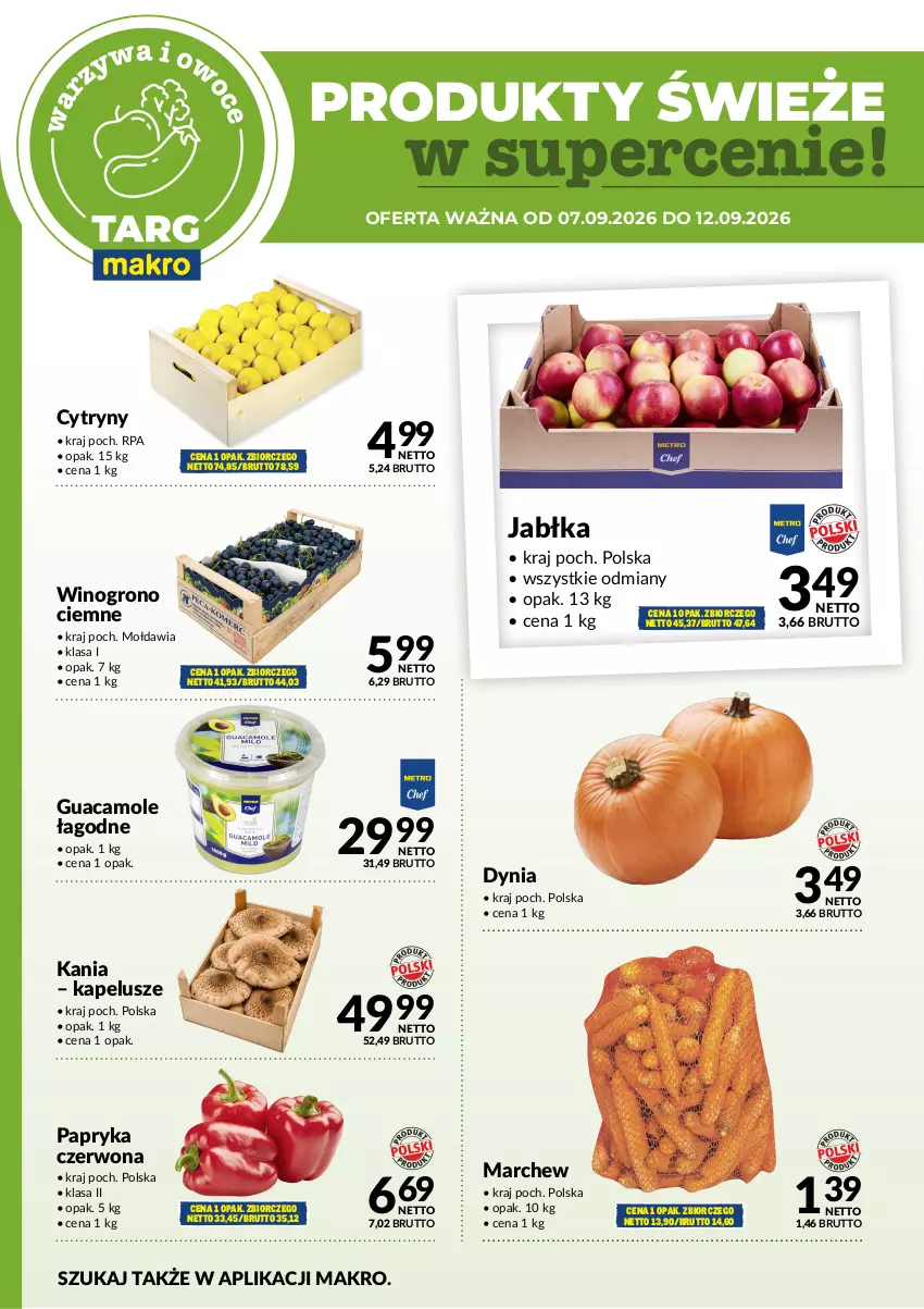 Gazetka promocyjna Makro - Targ MAKRO - oferta świeża w super cenach! - ważna 07.09 do 12.09.2026 - strona 5 - produkty: Amol, Cytryny, Jabłka, Papryka, Papryka czerwona, Wino