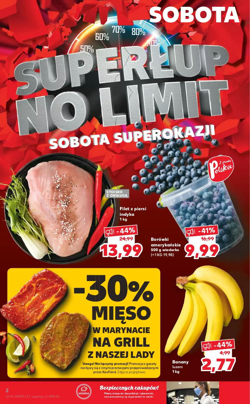 Gazetka promocyjna Kaufland - OFERTA TYGODNIA - ważna 22.07 do 28.07.2021 - strona 2 - produkty: Banany, Filet z piersi indyka, Grill, Mięso, Piec, Waga