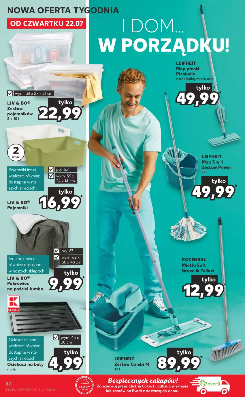 Gazetka promocyjna Kaufland - OFERTA TYGODNIA - ważna 22.07 do 28.07.2021 - strona 42 - produkty: Bell, Buty, Miotła, Mop, NBA, Ociekacz, Piec, Pojemnik, Pokrowiec, Por, Pościel