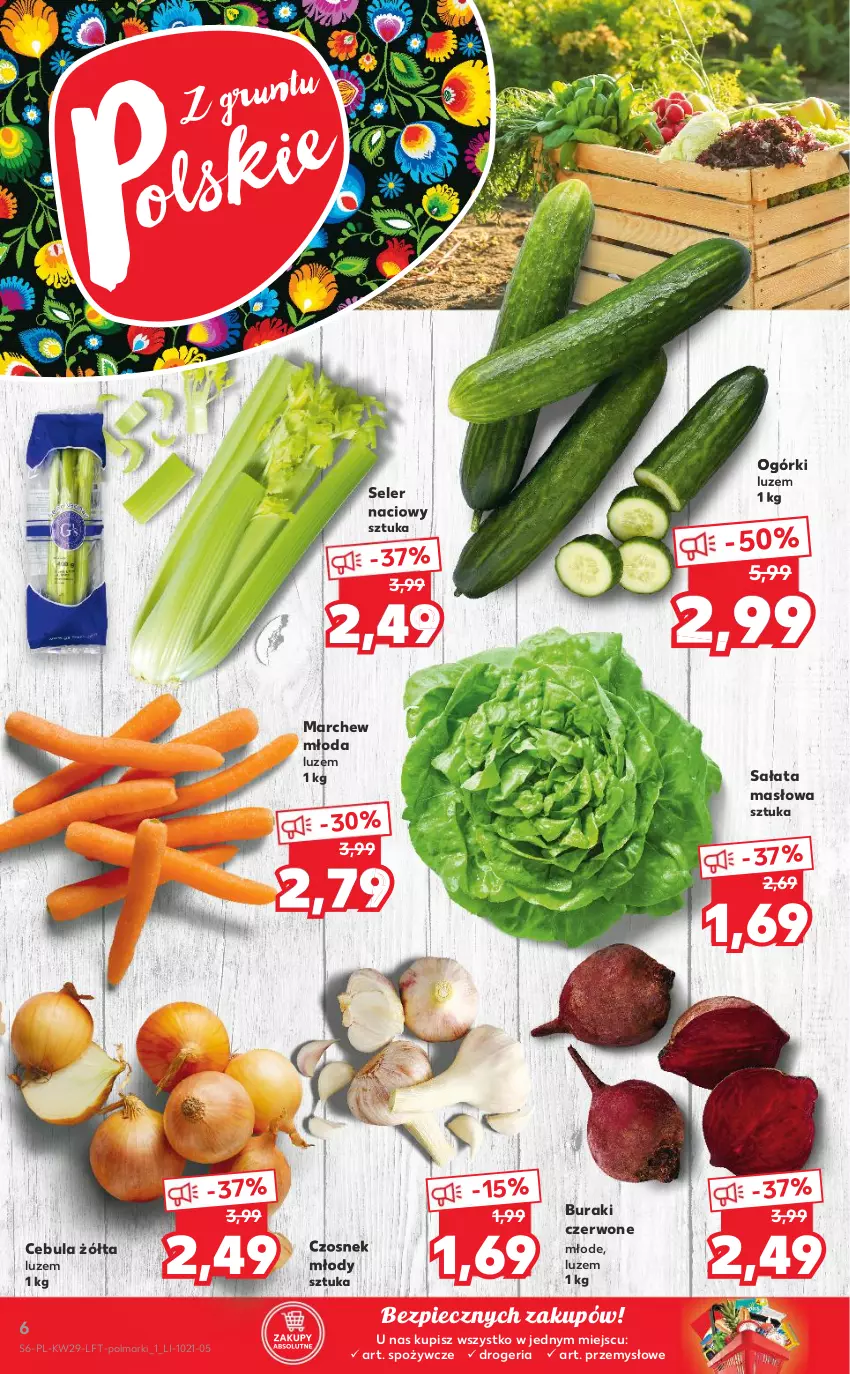 Gazetka promocyjna Kaufland - OFERTA TYGODNIA - ważna 22.07 do 28.07.2021 - strona 6 - produkty: Buraki, Cebula, Czosnek, Masło, Olma, Piec, Sałat, Sałata masłowa, Seler naciowy