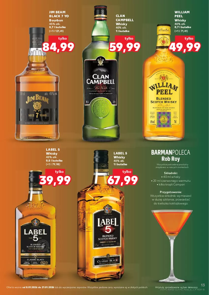 Gazetka promocyjna Kaufland - Barek Kauflandu - ważna 08.01 do 21.01.2026 - strona 13 - produkty: Bell, Bourbon, Jim Beam, Lack, Whisky