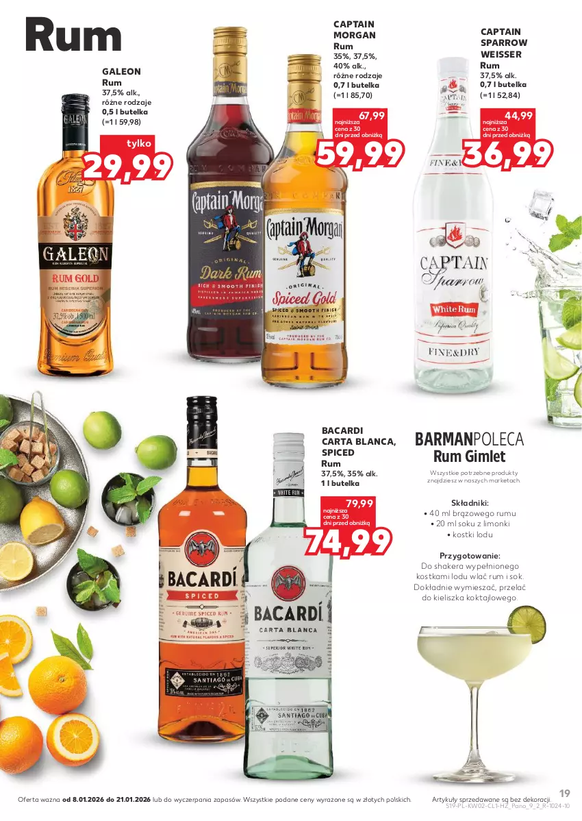 Gazetka promocyjna Kaufland - Barek Kauflandu - ważna 08.01 do 21.01.2026 - strona 19 - produkty: Bacardi, Captain Morgan, Leon, Rum, Ser, Sok