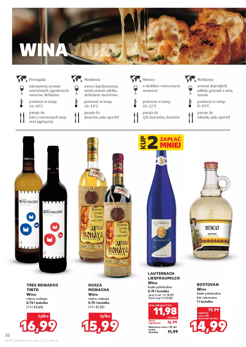 Gazetka promocyjna Kaufland - Barek Kauflandu - ważna 08.01 do 21.01.2026 - strona 30 - produkty: Deser, Jabłka, Kurczak, Miód, Owoce, Por, Sałat, Ser, Wino, Wino białe