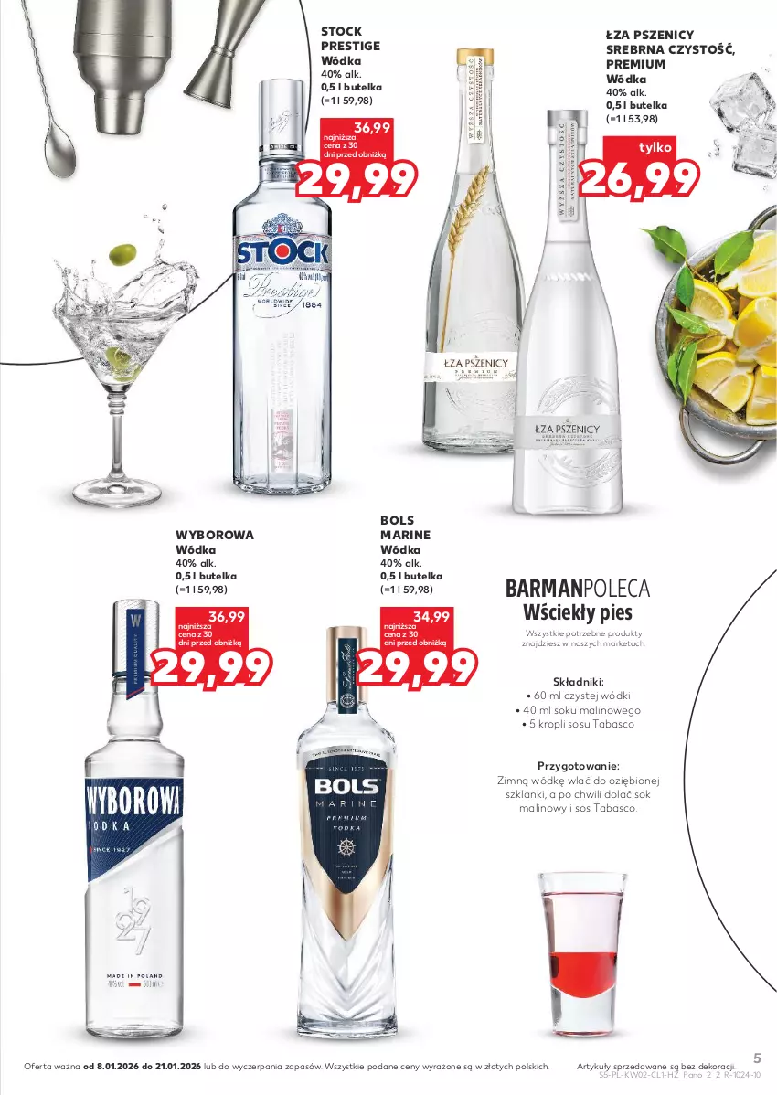 Gazetka promocyjna Kaufland - Barek Kauflandu - ważna 08.01 do 21.01.2026 - strona 5 - produkty: Bols, Lanki, Sok, Sos, Sos tabasco, Stock, Wódka, Wyborowa