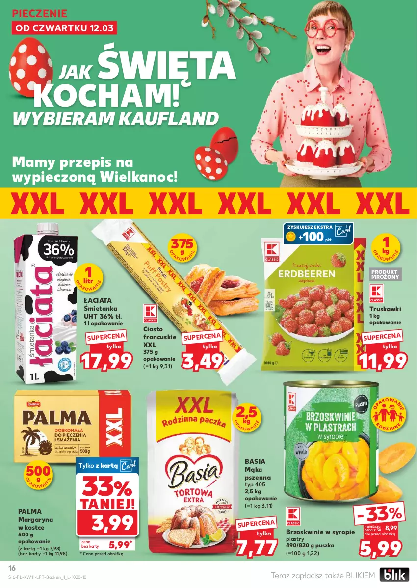 Gazetka promocyjna Kaufland - Gazetka tygodnia - ważna 12.03 do 18.03.2026 - strona 16 - produkty: Basia, Brzoskwinie, Ciasto francuskie, Koc, Mąka, Mąka pszenna, Margaryna, Palma, Piec, Syrop, Tera, Truskawki