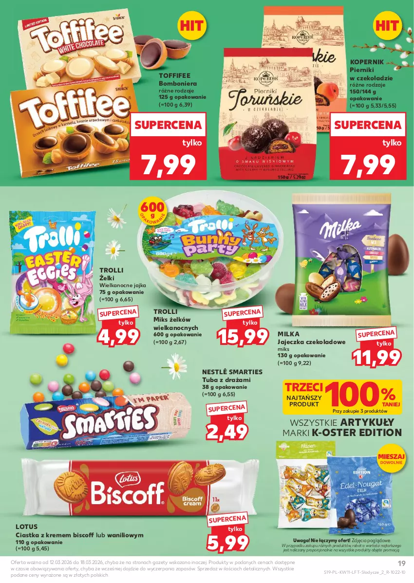 Gazetka promocyjna Kaufland - Gazetka tygodnia - ważna 12.03 do 18.03.2026 - strona 19 - produkty: Bomboniera, Ciastka, Lody, Milka, Nestlé, Piernik, Pierniki w czekoladzie, Por, Toffifee, Waga