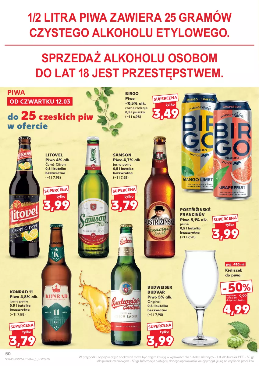 Gazetka promocyjna Kaufland - Gazetka tygodnia - ważna 12.03 do 18.03.2026 - strona 50 - produkty: Gin, Gra, Kieliszek, Piwa, Piwo, Ser, Sok