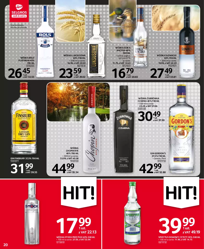 Gazetka promocyjna Selgros - Oferta spożywcza - ważna 02.09 do 15.09.2021 - strona 20 - produkty: Bols, Gin, Kaczka, Stock, Wódka